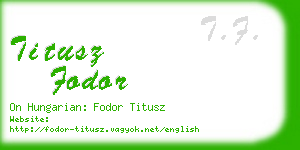titusz fodor business card